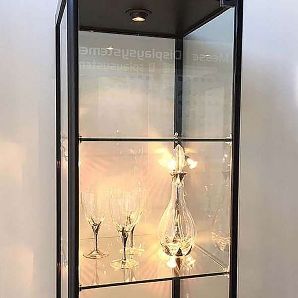 Vitrin vitrinskåp - Showcase Tower Solo glasmonter med underskåp, LED-ljus och lås - svart #5
