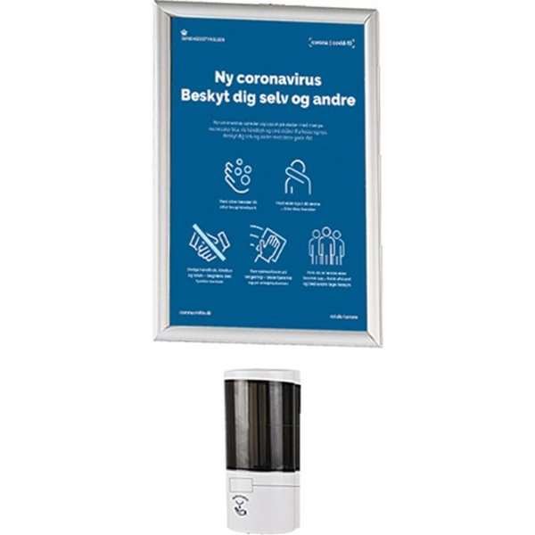 Handdesinfektionsmaskin med A4 vikbar ram för väggmontering - 500 ml #1