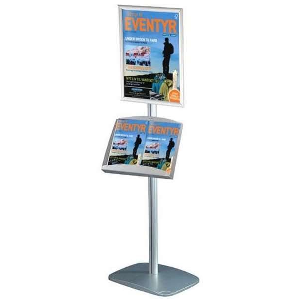 Mini Multi stativ 5 - Enkelsidig A3 snäppram + A3 Stålhylla #2