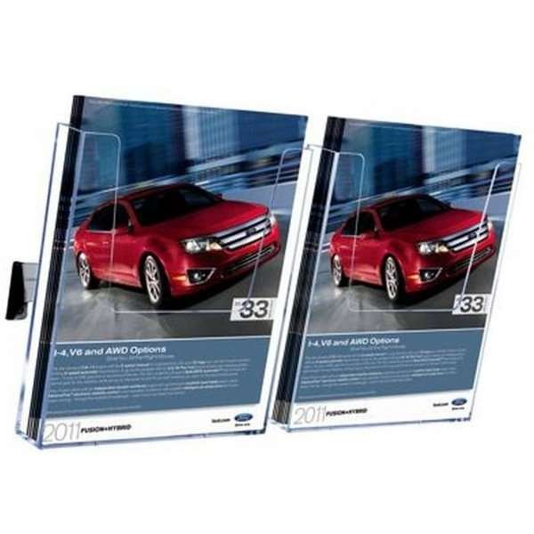 Broschyrhållare för vägg, aluminiumskena med 2 st. A5 akrylhållare #2