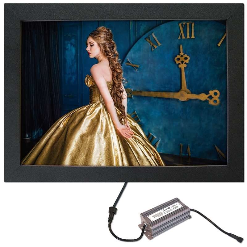 Crown LED Out box - Enkelsidig - Svart - A2 #1