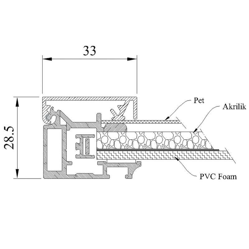 Crown LED Out box - Enkelsidig - Svart - A4
