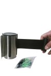 Crowd Barrier, Wall Dispenser, Black, med 3 meter svart bälte #3