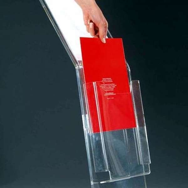 Akryl Info-ställ med broschyrhållare vertikal - A4 - 21x29,7 cm #3