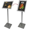BASIC Infostand A4 - 92mm hög v- snäppramar profil 25mm, silver #1