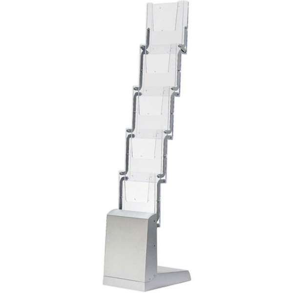 Uppfällbart broschyrställ - 5xA4 - 21x29,7 cm - grått #1