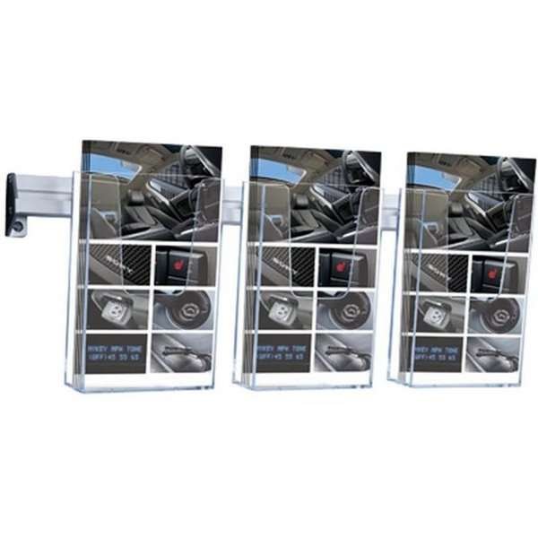 Broschyrhållare för vägg, aluminiumlist med 3 st. M65 akrylhållare #1