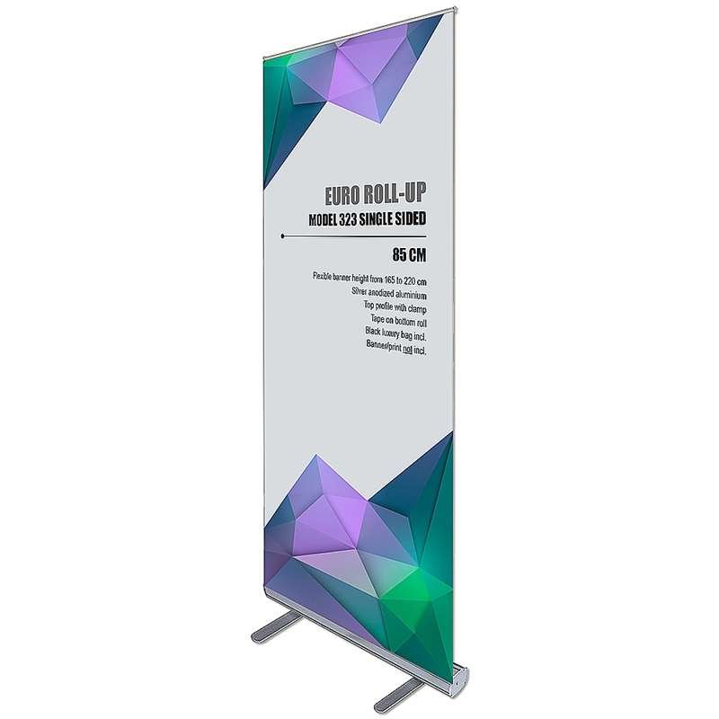 Euro Roll-up enkelsidig kassett, 85x220 cm - silver #1