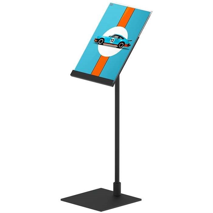 Design Stand. bordsskylt med vinklad hållare, vertikal A5 akrylhållare, svart #1