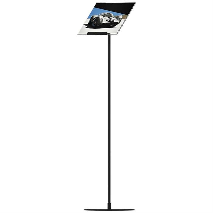 Design Stand. golvskylt med 50 graders vinklad hållare, horisontell A4 akrylhållare, svart #2