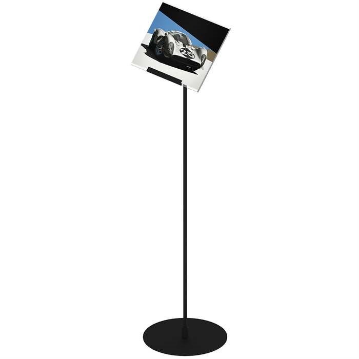 Design Stand. golvskylt med 50 graders vinklad hållare, horisontell A4 akrylhållare, svart #1