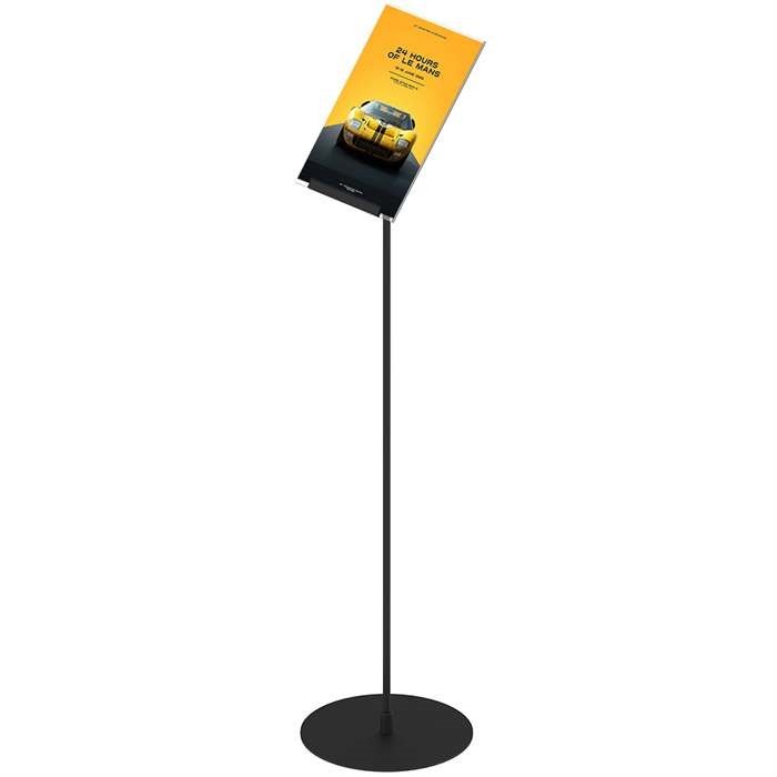 Design Stand, golvskylt med 50 graders vinklad hållare, vertikal A4 akrylhållare, svart #1
