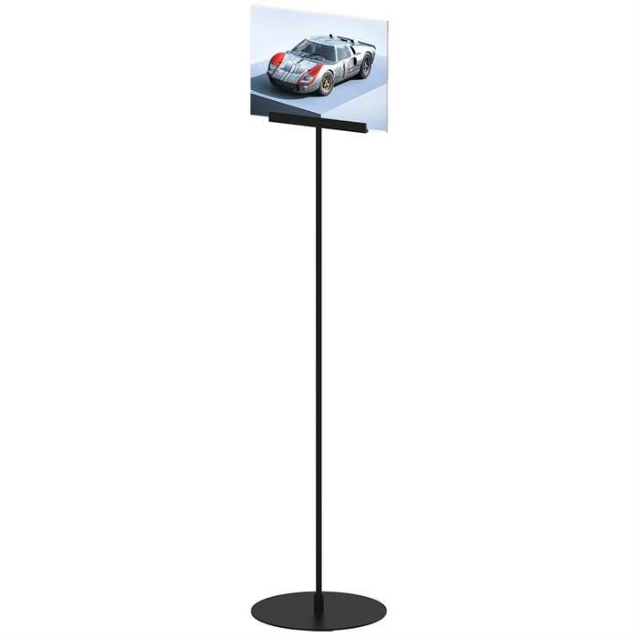 Design Stand, golvskylt med akrylhållare liggande A4, svart #1