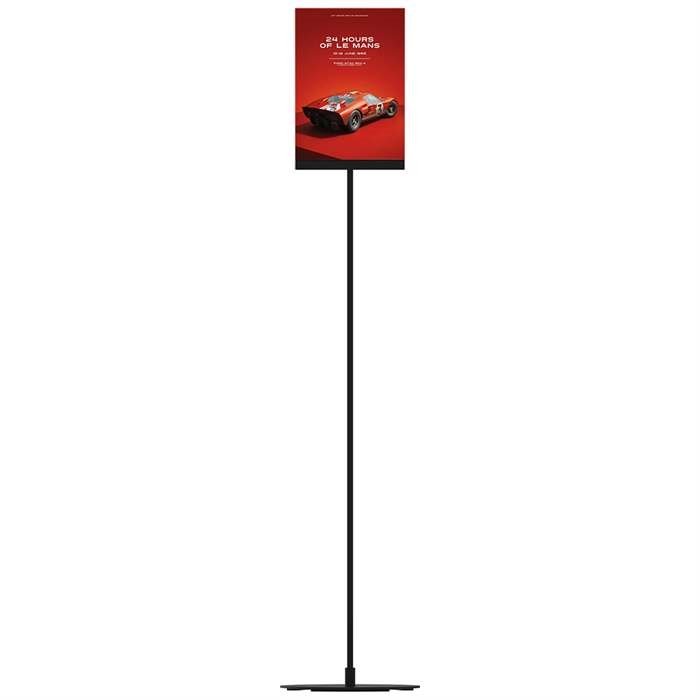 Design Stand, golvskylt med akrylhållare, vertikal A4, svart, 132cm hög #2