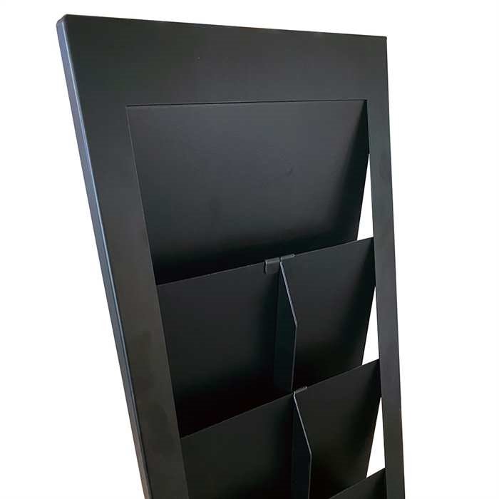Design Stand broschyrhållare i stål A4/M65 med 6/12 fickor, svart #5