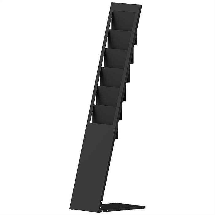 Design Stand broschyrhållare i stål A4/M65 med 6/12 fickor, svart #2
