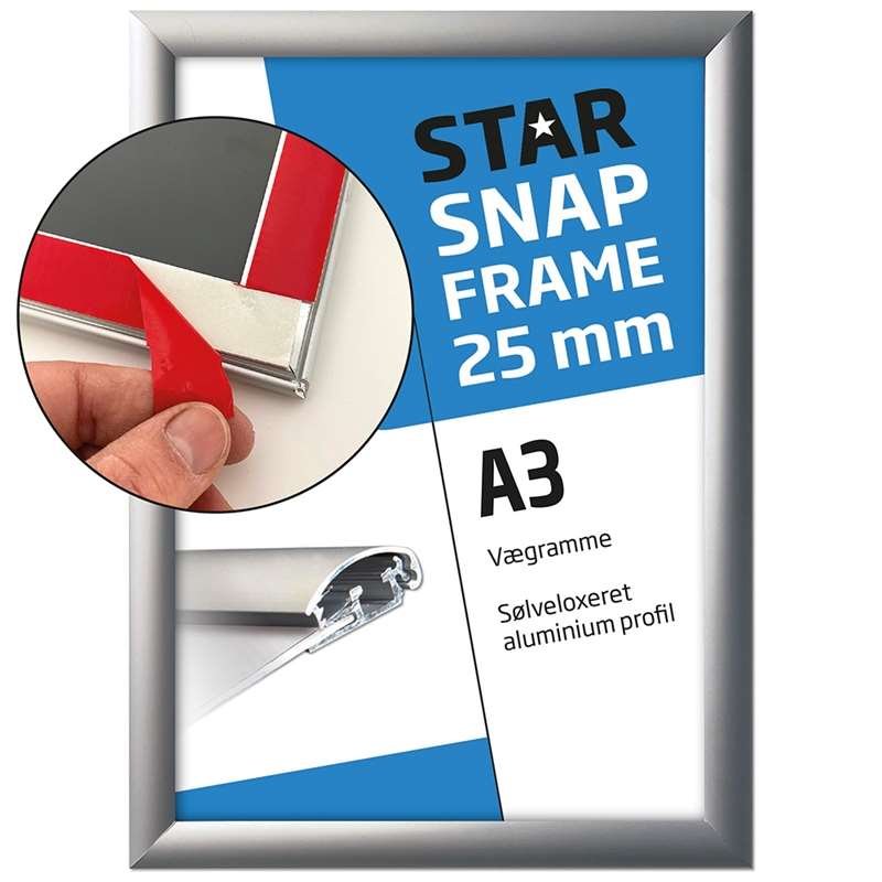 snäppramar Fast-Fix, 25 mm alu/silver, A3 #1