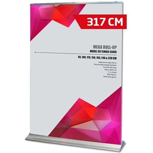 Mega Roll-up enkelsidig - 320x250 cm - silver #1