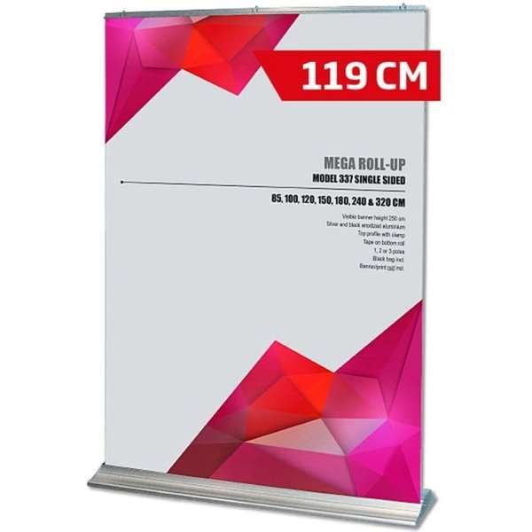 Mega Roll-up enkelsidig - 120x250 cm - silver #1