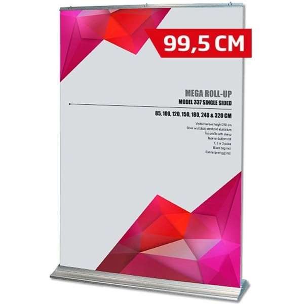 Mega Roll-up enkelsidig - 100x250 cm - silver #1
