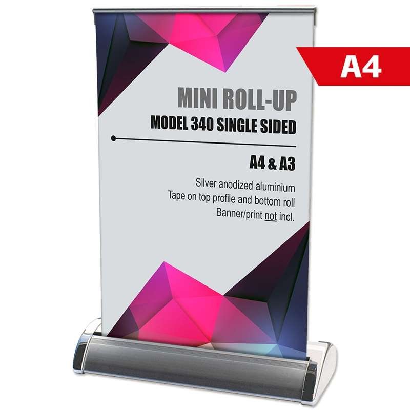 Mini Roll-up, enkelsidig kassett, silver, A4 #1