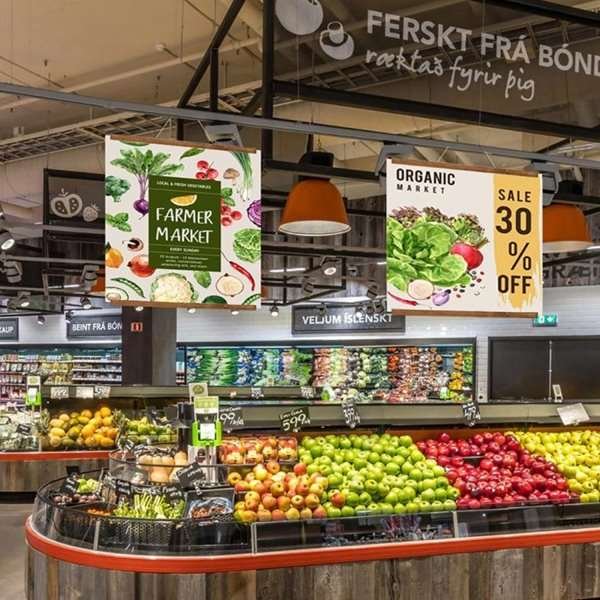 Träaffischhängare i mörk bok. affischtavla i trä, magnetisk - 50cm set #20