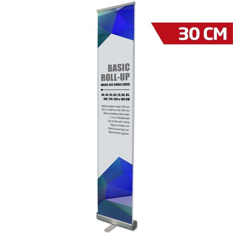 Basic Roll-up enkelsidig - 30x180 cm - silver #1
