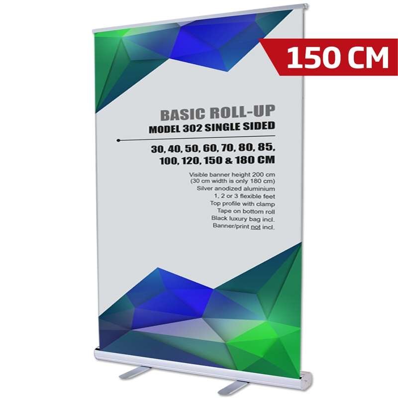 Basic Roll-up enkelsidig - 150x200 cm - silver #1