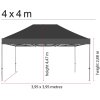 Eventtält Lux, 4 x 4 m, alu/silver med svart topp #2