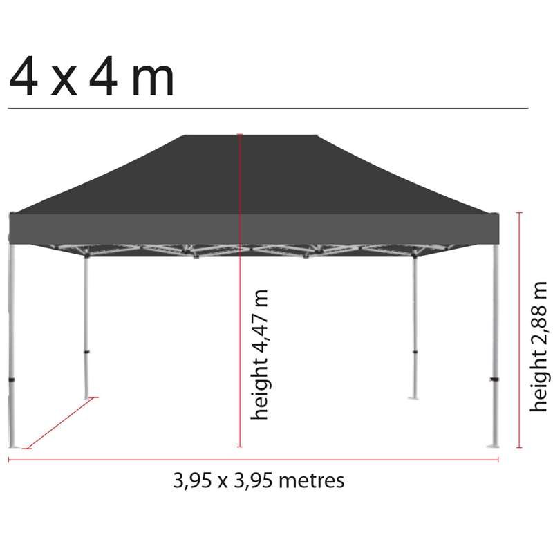Eventtält Lux, 4 x 4 m, alu/silver med svart topp #2