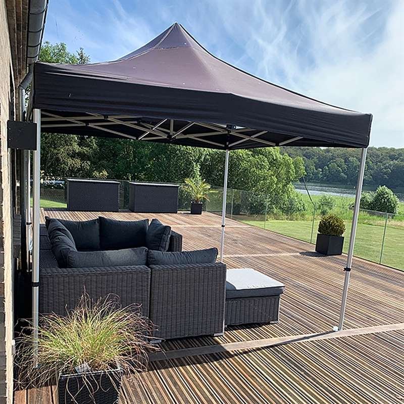 Eventtält Lux, 4 x 4 m, alu/silver med svart topp #11