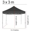 Eventtält Lux, 3 x 3 m, alu/silver med svart topp #2