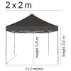 Eventtält Lux, 2 x 2 m, alu/silver med svart topp #2