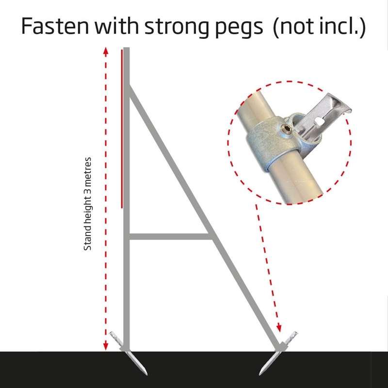 Banner Tube High Stand, fristående ram av aluminiumrör 0,3 mm / Ø 48 mm - 200 x 100 cm #3