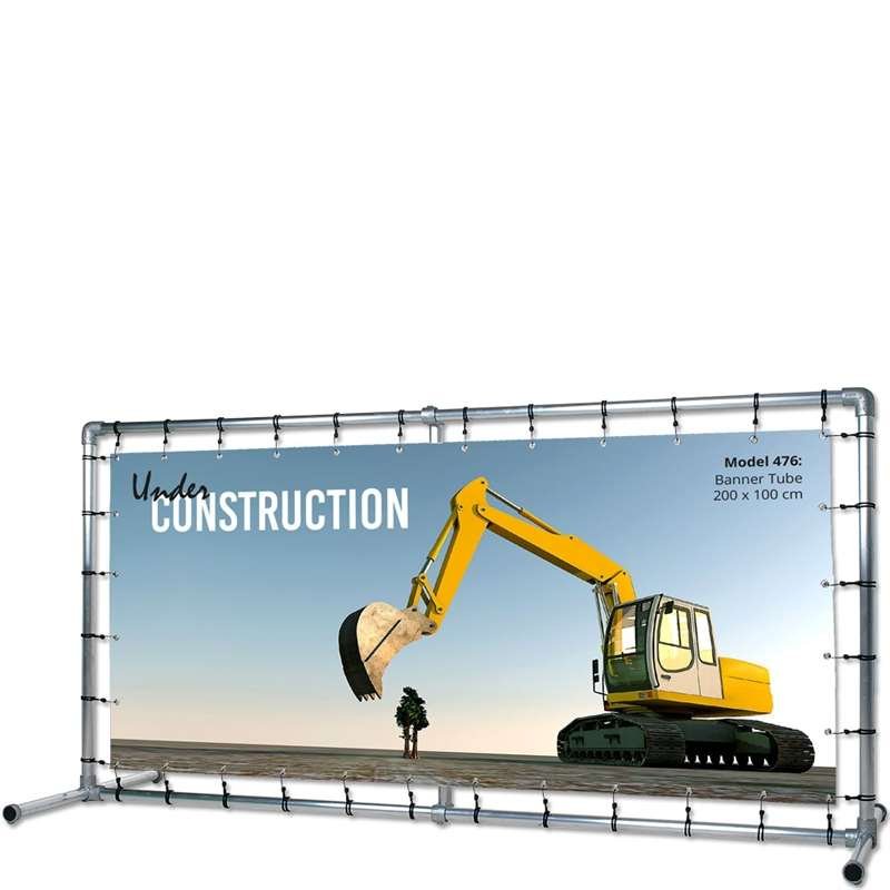 Banner Tube Fristående ram, fristående ram av aluminiumrör 0,3 mm / Ø 48 mm - 200 x 100 cm #1