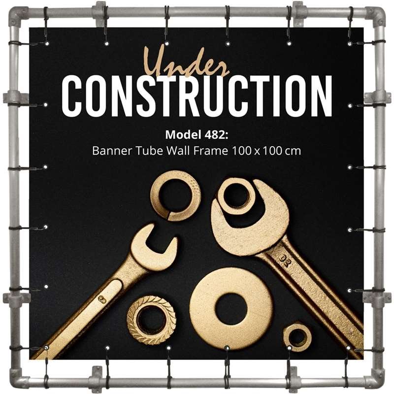 Banner Tube Wall Ram, ram med väggfäste, tillverkad av 48 mm aluminiumrör, 100 x 100 cm #1