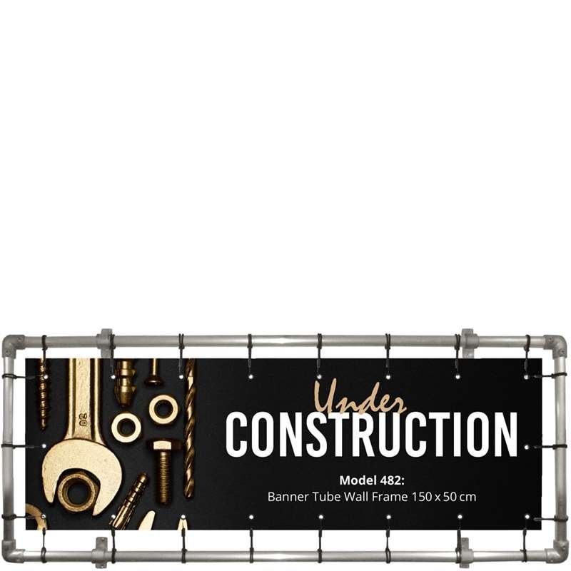 Banner Tube Wall Ram, ram med väggfäste, tillverkad av 48 mm aluminiumrör, 150 x 50 cm #1