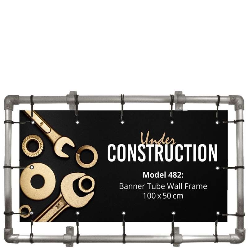 Banner Tube Wall Ram, ram med väggfäste, tillverkad av 48 mm aluminiumrör, 100 x 50 cm #1