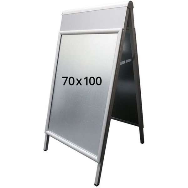Alu-Line Gatupratare med logoplatta - 70x100 cm - silver