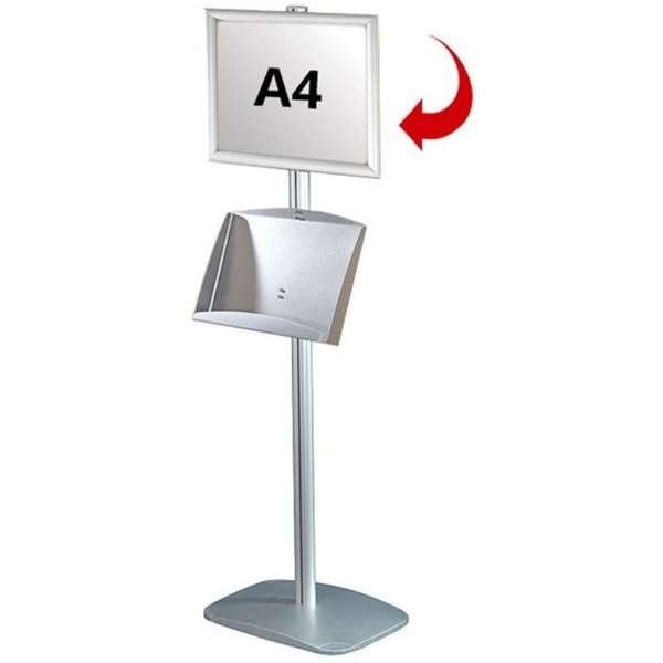 Mini Multi stativ 5 - Enkelsidig A4 snäppram + A3 Stålhylla #1