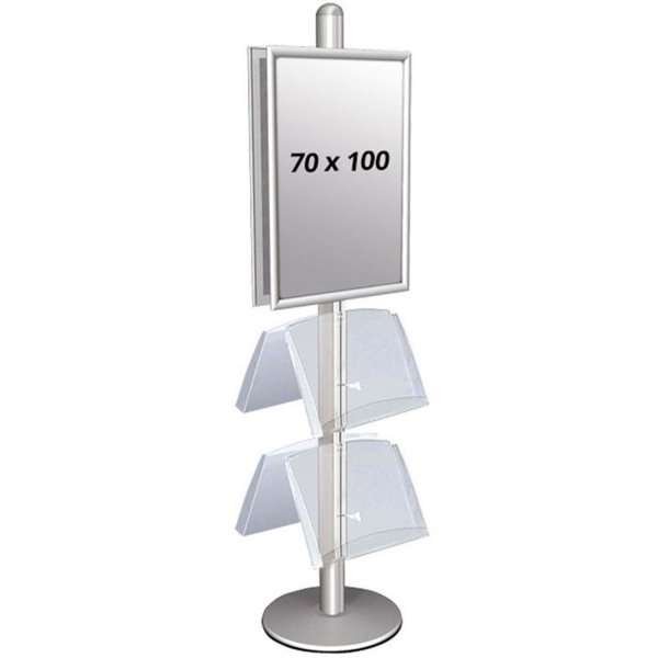 Multi Stand 4 - Dubbelsidig med 2 akrylhyllor 25mm 2 x 70x100cm #1