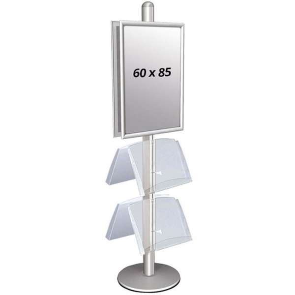 Multi Stand 4 - Dubbelsidig med 2 akrylhyllor 25mm 2 x 60x85cm #1