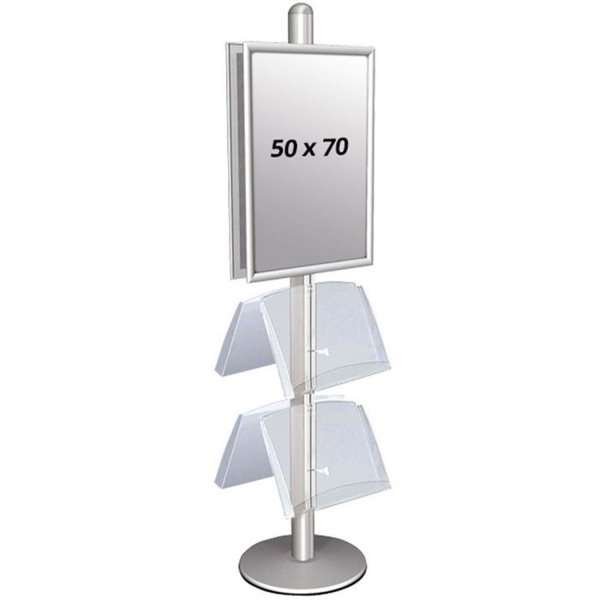 Multi Stand 4 - Dubbelsidig med 2 akrylhyllor 25mm 2 x 50x70cm #1