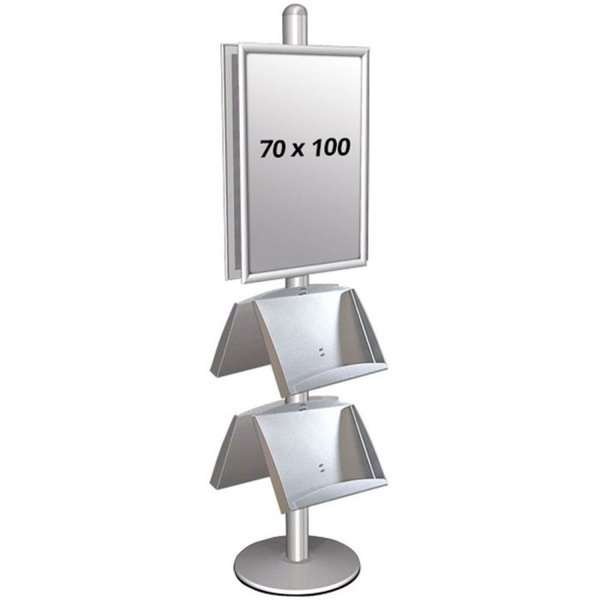 Multi Stand 4 - Dubbelsidig med 2 stålhyllor 25mm 2 x 70x100cm #1