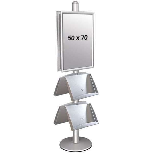 Multi Stand 4 - Dubbelsidig med 2 stålhyllor 25mm 2 x 50x70cm #1