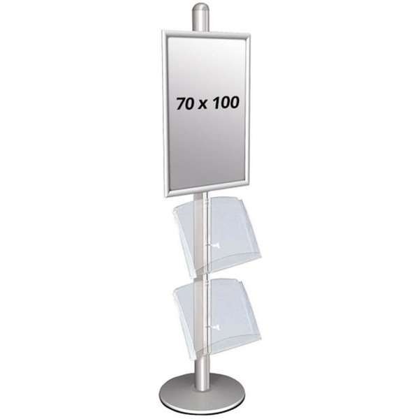 Multi Stand 3 - Enkelsidig med 2 akrylhyllor 25mm 1x70x100cm #1