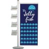 Multi Stander 19 - Enkelsidig, 1 bit 60cm banner + 4xA4 hyllor #1