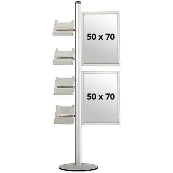Multi Stander 18 - Enkelsidig, 2x70x50 Slide-in + 4xA4 hyllor #1