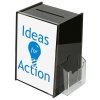 Donationslåda med A4 info och korthållare #1