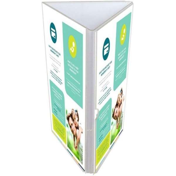 Menuhållare trekant vertikal - 3xM65 Flyer - 9,9x21 cm #1